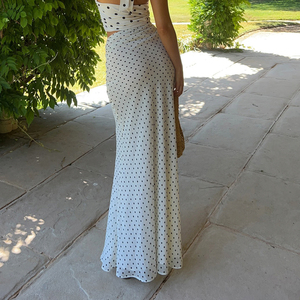 Jupe midi à pois pour femmes, taille haute, décontractée, mode estivale pour femmes - Product Image 6