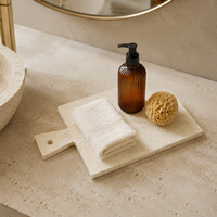 Plateau de service moderne WeiVibe en marbre multi-motifs avec poignée, en pierre naturelle mélangée, organisateur de vanité, plateau à fromage, cuisine, salle de bain