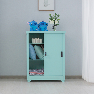 <span class=keywords><strong>GDLT</strong></span> Armoire de rangement assemblée à portes coulissantes avec serrure à clé Étanche et durable Petite armoire colorée en acier écologique - Product Image 3