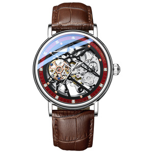 Luxury Vintage Wholesale Custom Logo Business Tourbillon Waterproof Luminous Genuine Leather Strap Automatic <b>Wristwatch</b> for <b>Man</b> - Product Image 2