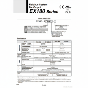 SMC Pneumatics EX180-SMJ3A système de bus de terrain pour l'entrée et la sortie (IO) - Product Image 1