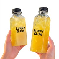 Bouteille de jus en plastique PET carrée française vide de 300 ml, de qualité alimentaire, avec bouchon à vis, écologique, jetable, personnalisable avec impression sérigraphique, pour boissons énergisantes