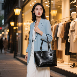 <span class=keywords><strong>Bolso</strong></span> de mano de piel sintética vegana con diseño de cocodrilo personalizado de fabricante, <span class=keywords><strong>bolso</strong></span> de mano, <span class=keywords><strong>bolso</strong></span> de compras <span class=keywords><strong>para</strong></span> mujer con cremallera - Product Image 1