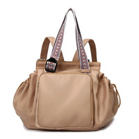 Sac à dos convertible en nylon pour femme, sac de voyage, sac à main à bandoulière à motif chevron, sac à dos de week-end 3-en-1