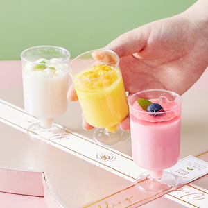 Gobelet transparent Mingyu à pied haut pour <span class=keywords><strong>mousse</strong></span>, pudding, dessert – Contenant jetable de haute qualité en PS pour boissons - Product Image 3