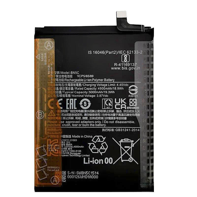 REAL CAP Replacement Battery BN5C for Xiaomi Mi Note 11 Smartphone Redmi POCO M4 Pro 5G Cell Phone Batteries Factory Customized