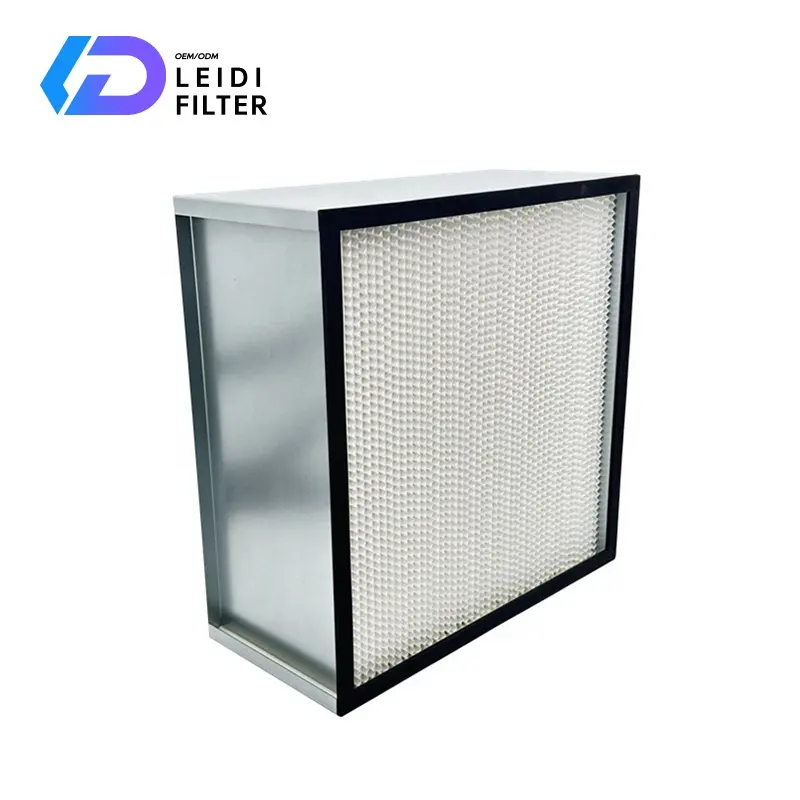 LD 2024 OEM Atacado 484*484*220 Partição de Papel Dobrar Profundo Alta Eficiência Alumínio Frame Filtro Purificador de Ar Hepa Air Filter