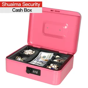 Manufacturer Wholesale Custom Hotel Shop Euro Mini Lock Steel Petty Metal Deposit Money Safe Cash Box With Combination Lock