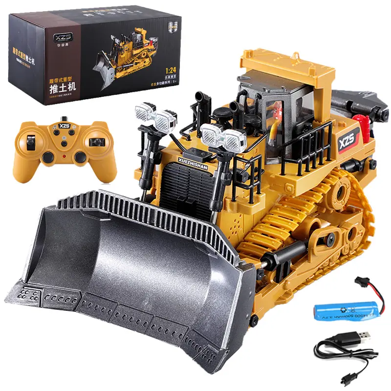High quality kids crawler remote control rc alloy diecast engineering vehicle bulldozer model truck