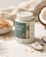 Emballage personnalisé en carton pour chips de noix de coco avec couvercle à vis en fer blanc pour snacks croustillants, noix et stockage d'aliments secs de qualité supérieure