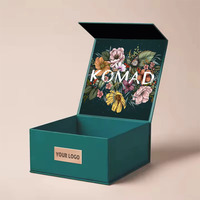 Boîte d'emballage en tissu pliante de haute qualité de fleurs d'impression personnalisée haut de gamme fermeture magnétique boîte rigide pliable à assemblage facile