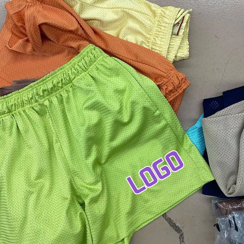 Multi Color doble capa sublimación Streetwear poliéster 5 pulgadas entrepierna Unisex baloncesto personalizado malla pantalones cortos para hombres