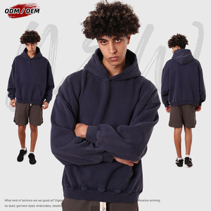 Sudadera con Capucha <span class=keywords><strong>Vintage</strong></span> para Hombre, Estilo Holgado, Lavada y Desgastada, con Estampado Digital, Sudadera Corta de Forro Polar para Invierno - Product Image 5