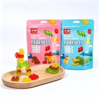 Gummy Candy Wholesale Private Label Bag Pack Multi-color Building Block Halal 3D Jelly Candy for Children