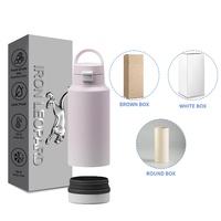 Bouteille d'eau en acier inoxydable de 40oz/32oz avec ouverture large et compartiment de rangement inférieur isolé sous vide pour le camping