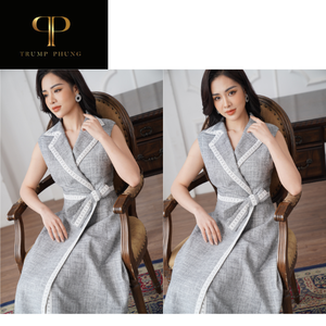 Abrigo de plumón de algodón 100% de alta calidad para mujer, A elegante vestido de línea acampanado, elegante y hermoso estilo informal acolchado de Vietnam - Product Image 4