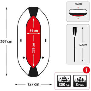 Intex 68373 <span class=keywords><strong>Mariner</strong></span> <span class=keywords><strong>3</strong></span> Serie Profesional, Set de Barco de Vela, Bote Inflable, Deporte Acuático al Aire Libre, Kayak Portátil - Product Image 4