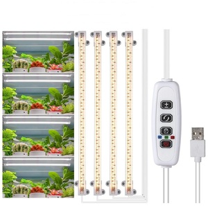   Bandes lumineuses LED rouges et bleues pour la croissance des plantes, avec minuterie automatique, spectre complet, pour plantes d'intérieur et ornementales de bureau - Product Image 2