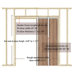 Kits de cadre de <span class=keywords><strong>porte</strong></span> de poche en aluminium invisible fermeture en douceur/rail ouvert goujons en bois enveloppés d'acier pour extérieur/extérieur/chambre à coucher vis facile - Product Image 4