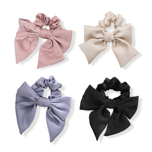 Coleteros de satén con lazo grande francés, coleteros de cinta larga, bandas elásticas para el cabello, accesorios de moda para el cabello para mujer - Product Image 2