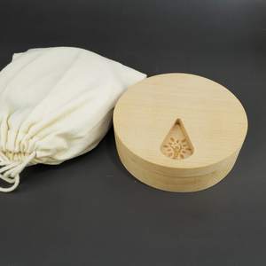 Wood Handmade <b>Pill</b> Box Portable Natural Color Round <b>Pill</b> Box Magnetic Design Wooden <b>Weekly</b> <b>Pill</b> <b>Organizer</b> with Velvet Pouch - Product Image 6