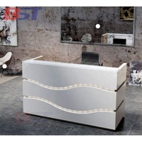 Table de réception commerciale blanche de luxe nouveau design petit bureau de réception droit pour 1 personne