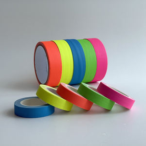 Tissu mat en coton de couleur vive de qualité supérieure 1 ''Fluorescent Rainbow Neon Gaffers Spike Gaffer Tape pour la scène de marquage de fête - Product Image 1