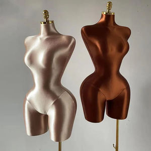 Mannequin en Mousse <span class=keywords><strong>Femme</strong></span> Pulpeuse Forme Brésilienne Buste Robe Grandes Hanches Demi-Corps Torse Féminin Mannequins Dorés - Product Image 4