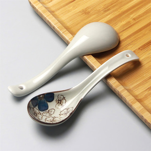 Cucharas de Sopa de Cerámica China, Cucharas de Porcelana para Degustación Asiática, Juego de Cucharas para Ramen, Dumplings, Arroz y Fideos - Product Image 5