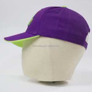 Gorra de Béisbol Morada Personalizada con Bordado de Calavera, Borde Verde Fluorescente, Hebilla Metálica Ajustable para Uso Casual y Urbano - Product Image 4