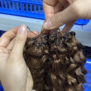 Cheveux humains Remy vietnamiens 100% non traités, prix de gros, pour tressage au crochet, bouclés style <span class=keywords><strong>France</strong></span>, double machine, luxe - Product Image 5