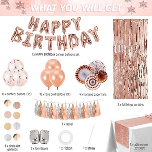 Decoraciones de <span class=keywords><strong>cumpleaños</strong></span> de oro rosa para niñas y mujeres, guirnaldas colgantes de papel, 23, 50 y <span class=keywords><strong>70</strong></span> años - Product Image 3