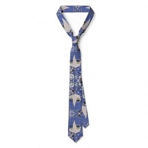 Corbata de poliéster con estampado de dibujos animados a rayas para hombre, ideal para fiestas, negocios y uso formal, en stock. - Product Image 4