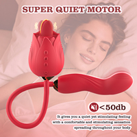 Doppelseitiger Rosen-Vibrator Sexspielzeug mit Zungenleck-Vibratoren für Klitoris- und Brustwarzen-Vergnügen, Flatternder Dildo für G-Punkt und Anal