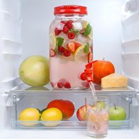 Distributeur de boissons en plastique gris de 3,8 L (1 gallon) avec robinet, transparent, idéal pour les fêtes, la limonade et les jus d'été