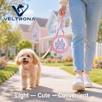Distributeur de sacs à déjections circulaire à motif patte de chien avec fermeture éclair et poignée de transport – Support pour sacs à déjections pour promenades en extérieur