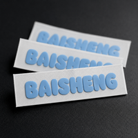 Étiquette tissée en silicone 3D en relief, logo personnalisé, vente en gros, étiquette en tissu doux pour vêtements d'enfants, accessoires vestimentaires pour bébés