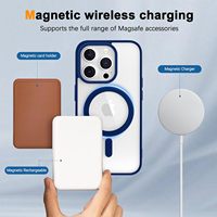Coque de Téléphone Luxe Magnétique en TPU+Acrylique Antichoc Compatible Recharge Sans Fil Qi pour 17 Air 16 15 Pro Max/14 Pro/13/12/11/X/XR/XS/XS Max