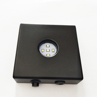 Base pour projecteur de lumière led, plaque carrée en bois, noir mat, pour bouteille carrée en cristal 3D 9x9cm