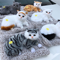 Jouets en peluche chat sonore de 20 cm, peluche chat sonore réaliste, peluche chat électrique douce et mignonne pour les enfants, les filles