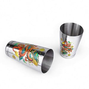 Juego de Cocteleras Loong Boston de 850+550 ml con Diseño Impreso, Acero Inoxidable 18/8, Base Pesada, para Barman, Mezcla de Vinos, Cocteles - Product Image 3