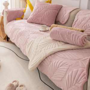 Lait velours feuilles housse de canapé protecteur de coussin antidérapant ajustement universel pour <span class=keywords><strong>fauteuil</strong></span> à canapés sectionnels pour décor de bureau à domicile - Product Image 4