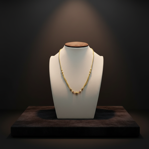 Exquisite 22K Gold Traditional Multi Strand <b>Necklace</b> for Women Featuring Geometric <b>Ruby</b> Red Accents Textured Gold Beads - Product Image 3