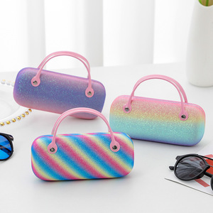 Nouveau Portable résistant à la pression étui à <span class=keywords><strong>lunettes</strong></span> pliant sac à main pour enfants porte-monnaie et boîte à <span class=keywords><strong>lunettes</strong></span> de couleur arc-en-ciel en Stock - Product Image 1