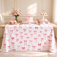 Nappe de table pour fête prénatale, motif nœud papillon bleu et rose, pour événements et fournitures de fête