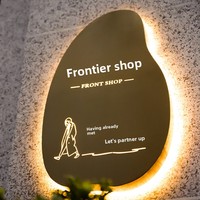 Letrero Luminoso con Diseño Hueco para Exteriores, Letrero para Tiendas de Ropa, Letrero Personalizado para Tiendas, Letrero Colgante de Pared de Acero Inoxidable con LED