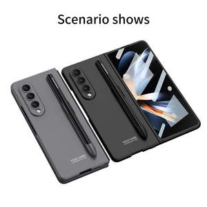 Funda creativa sólida mate para teléfono PC para Samsung para <span class=keywords><strong>Galaxy</strong></span> <span class=keywords><strong>Z</strong></span> <span class=keywords><strong>Fold</strong></span> <span class=keywords><strong>4</strong></span>/5 Simple Business gris verde a prueba de golpes característica portalápices - Product Image 6