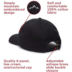 Gorra ajustable de montaña para exteriores, gorra de béisbol de algodón suave no estructurada con ala curva, sombrero informal de perfil bajo para hombres y mujeres - Product Image 6