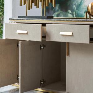 Mesa de Buffet de cuero blanco, mueble barato de madera, acero inoxidable, precio de venta directa de fábrica - Product Image 4