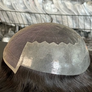 Q6 <b>Toupee</b> - 5 Inches Men <b>Toupee</b> Human Hair Lace and PU Base for Men - Product Image 4